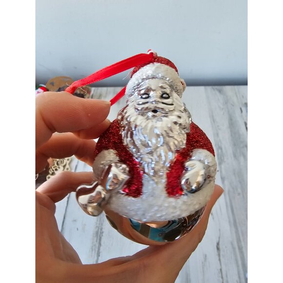 Metal Santa Bell ornament vintage set tree Xmas decor - Picture 2 of 9